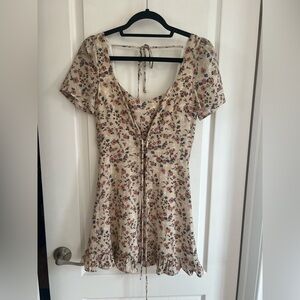 Floral Print Short Sleeve Dress